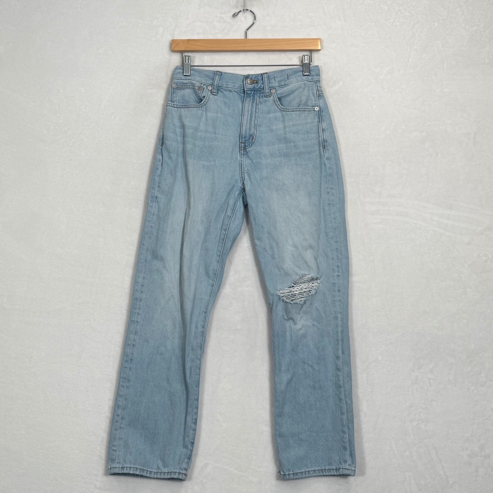 Madewell Light Wash Distressed Straight Leg Jeans 25x28